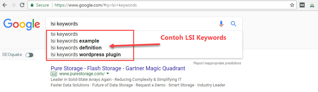 contoh LSI Keywords