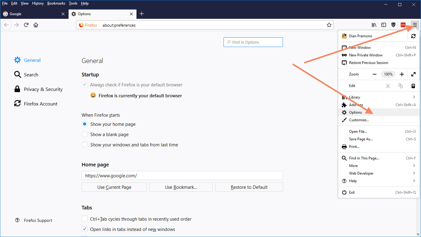 setting proxy mozzila 1