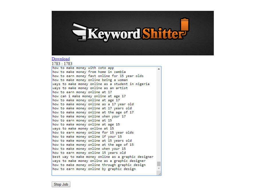 Keyword Shitter