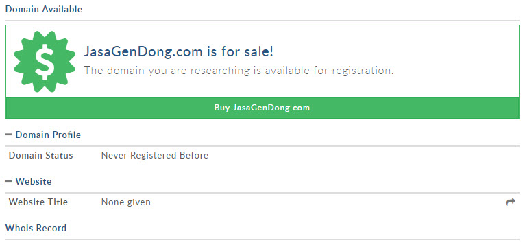 Domain Never Registered before 1