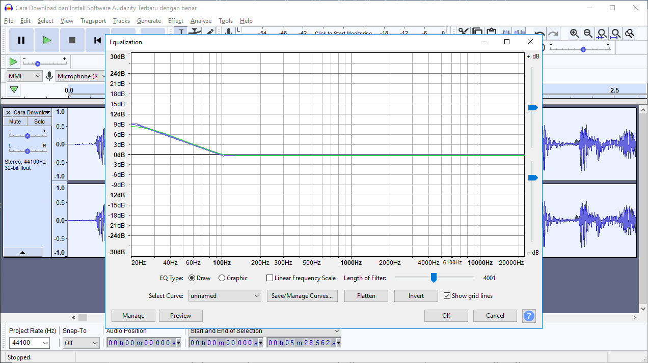 Audacity equalization 06