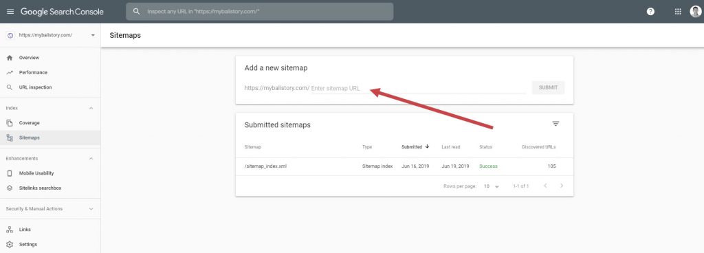 masukkan sitemap di google search console