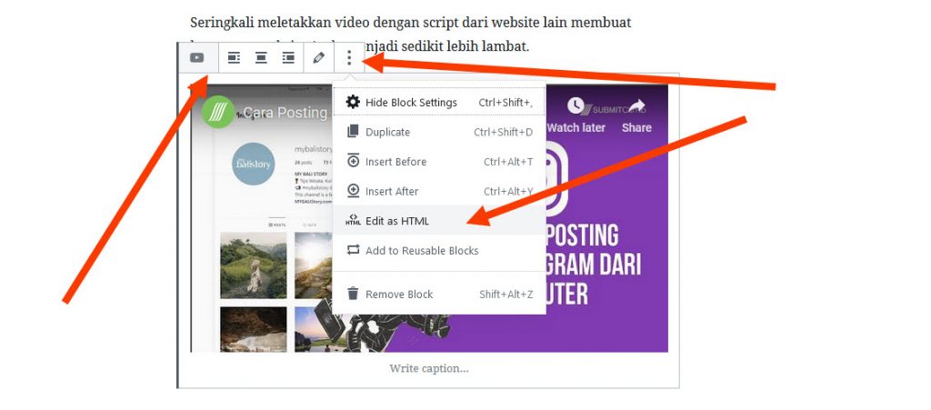 letak video bisa di edit dan disesuaikan