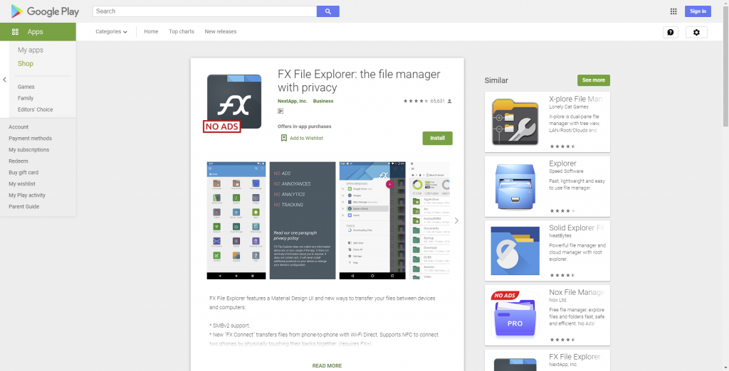 FX File Explorer untuk buka zip di HP