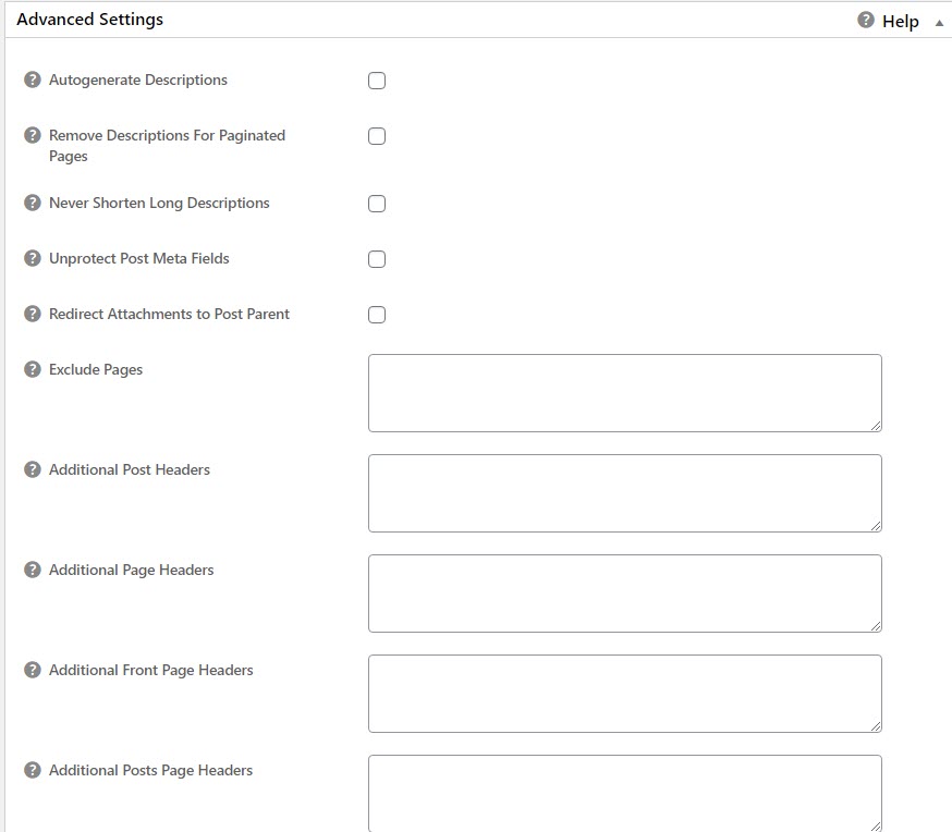 Mengatur kolom advanced settings