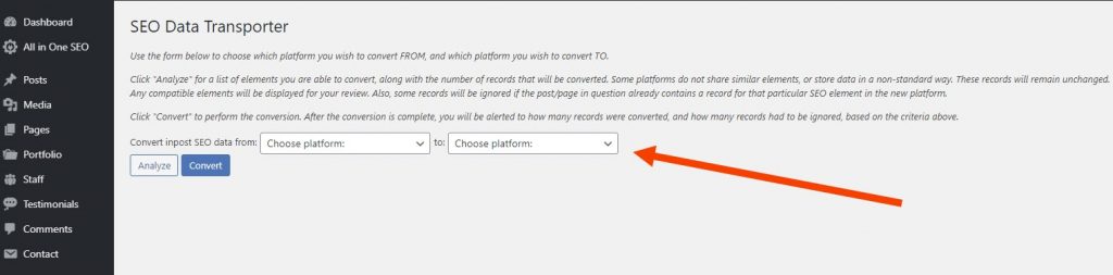 bagian dalam SEO Data Transporter