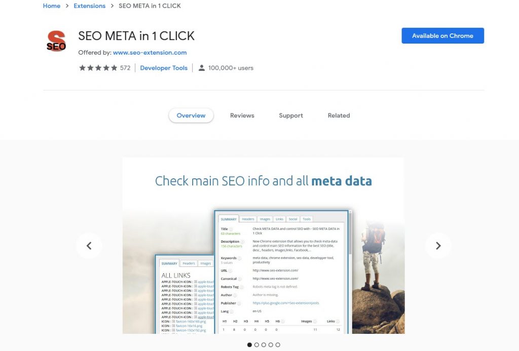 SEO META in 1 CLICK Extension Google Chrome Terbaik