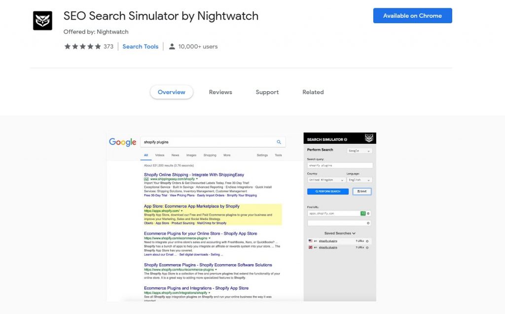 SEO Search Simulator by Nightwatch