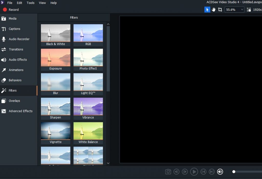 Menu Filters ACDSee Video Studio.jpg
