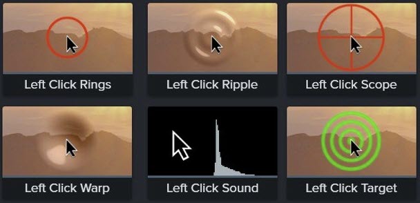 right-click mouse effects Camtasia 2020