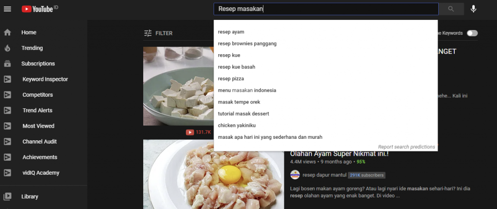 YouTube’s Search Suggest feature