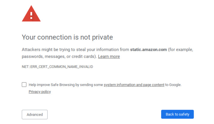 pesan your connection is not private jika tidak menggunakan SSL
